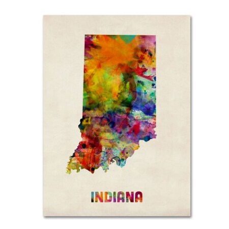 Michael Tompsett 'Indiana Map' Canvas Art,18x24